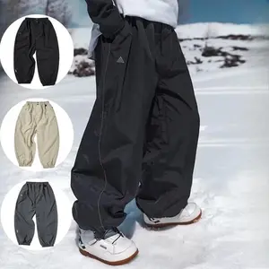 Men's Women's Single Board Waterproof Loose Fit Wear Resistant Professional Double Board Ski Pants Snowboard Pants Menwomen's clothing