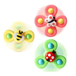 3PCS Suction Cup Fidget Spinner Toys – Spinning Sensory Fidget Bath Toys for Toddlers 1-3 Years, Fun Birthday & Christmas Gifts for Boys & Girls