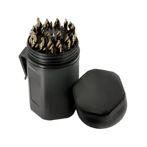 Cobalt Stepped Point Drill Bit Set， Twist Drill Bit Set PRO- M2HSS 1/16" inch-1/2" inch with 135° Top Angle Design forHard Metal / Stainless Steel & DIY Projects  tools Hardware