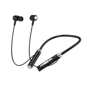 Bluetooth 5.2 Magnetic Neckband Earphones Wireless Headphones with Mic HiFi Stereo Bass Sports Earbuds for Running Gym Workout Fast Stable Connection Low Latency Audio Comfortable Fit earplug