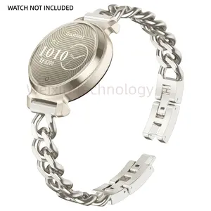 Metal strap compatible with Garmin Lily 2 metal strap, 14mm ultra-thin metal stainless steel adjustable strap replacement strap compatible with Garmin Lily 2 active smartwatch accessories for men and women, fashionable metal strap