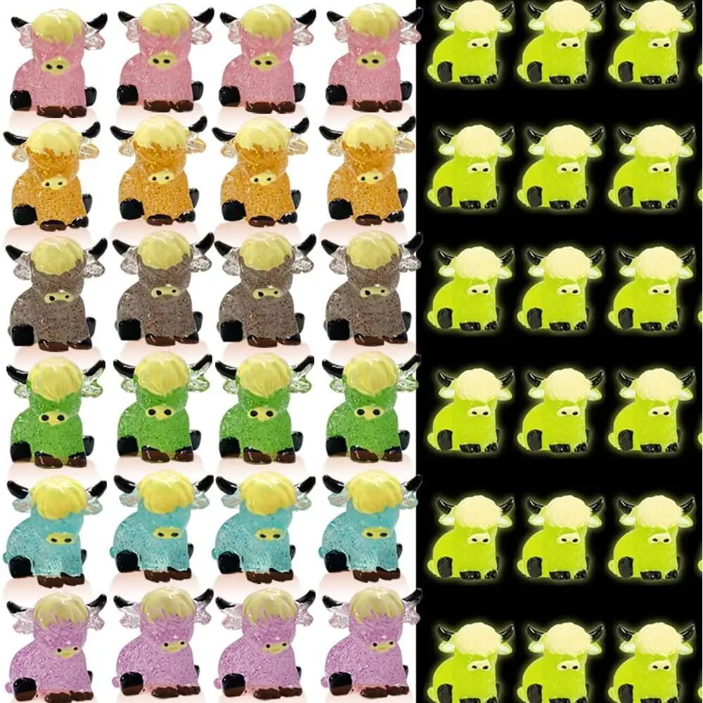 60 count Mini Highland Cow Figurines - Glitter Cute Statues, Handmade  Sculpture Ornaments for Home, Bathroom, Kitchen, Garden, Office Desk Decorations