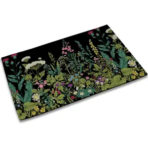 Herbs and Wild Flowers Door Mat,Spring Entrance Door Mats,Spring Decor Welcome Doormat,Non-Slip Carpet Rugs Floor Mat Decorative for Home/Bathroom/Kitchen/Indoor 18"x30"