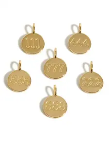 Stainless steel angel number 111-999 round pendant DIY pendant 18k gold plated coin accessory Jewelry Pendant