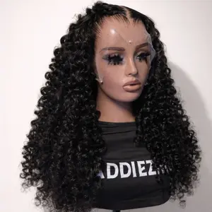 BADDIEZINC Executive 20” Burmese Curly Wig HD 13x6 Lace Front Wig Glueless Pre-Plucked 250% Density Raw Human Hair Ready To Wear