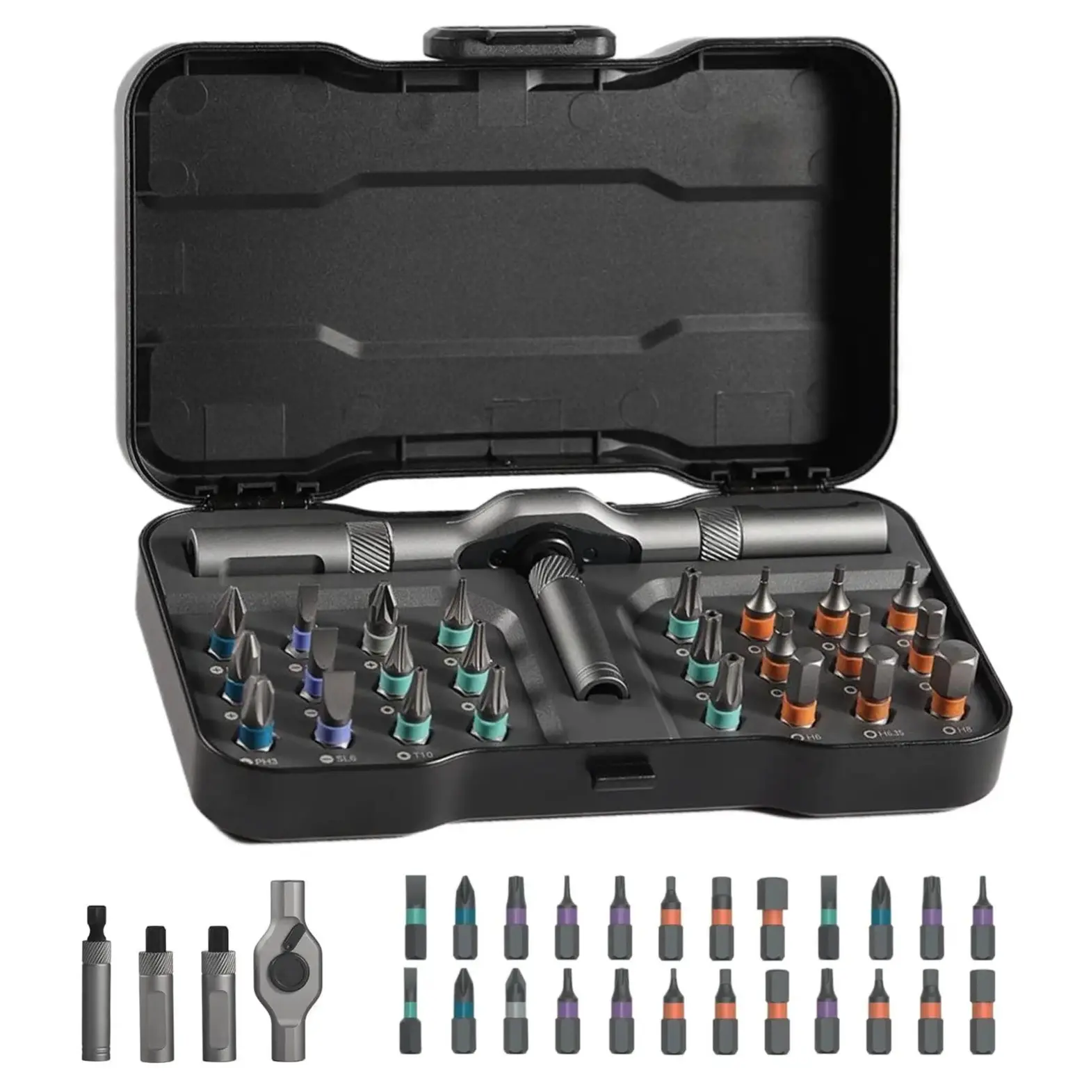 24-in-1 Magnetic Screwdriver Set, DIY Ratchet Mini Removable Self-Assembly Precision Screwdriver Tool Kit, Set SwitchableScrewdriver Shape Magnetic Screwdriver Set,Compact and Portable Ratchet Screw0driver Repair Tool Box,For PC Daily Home Projects