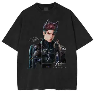 Street Style Graphic Shirt for Men and Women, Vintage L0ve And Deepspace Print Video Game Fan Tee LAD003
