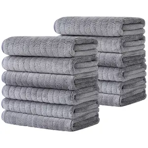 Jessy Home 12 Pack Washcloths for Bathroom 13x13 Inch Ultra Soft Hand Face Towels for Everyday Use