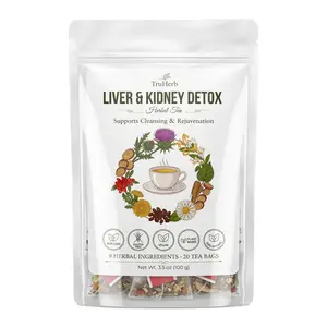 Liver & Kidney Detox Herbal Tea – Organic 9-Herb Blend with Milk Thistle, Dandelion Root & Goji Berry | Caffeine-Free Wellness Tea for Gut Health, Bloating, Skin Glow & Energy Support