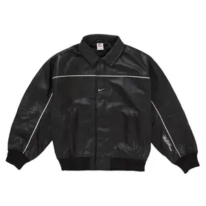 Supreme Men's Nike Leather Varsity Jacket Black, from StockX