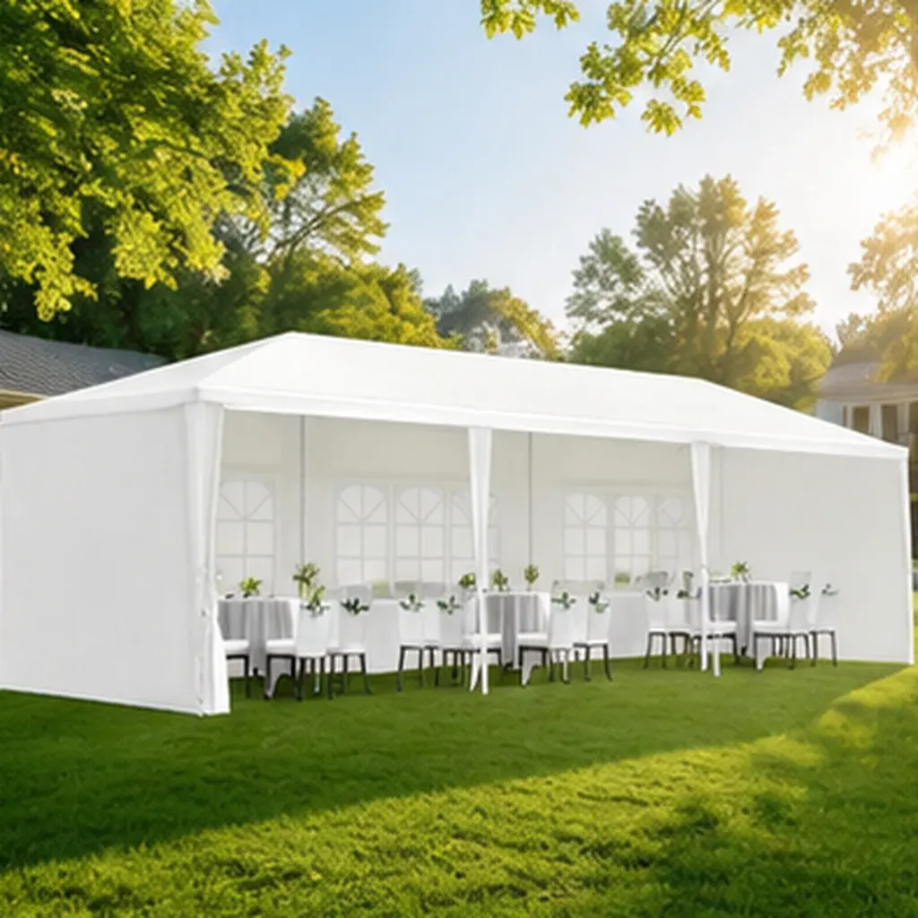 10x30FT Outdoor Garden Gazebo Wedding Party Tent Canopy Marquee with 5 Removable Sidewalls, Heavy Duty Patio Shelter for Backyard, Lawn, Park, Camping, Event, White, Home Furniture and Household Product Search Terms for US Online Shopping
