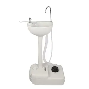 Portable Camping Sink with Towel Holder, Soap Dispenser and Rolling Wheels – Hand Wash Basin Stand, Portable Outdoor Equipment for Camping, Outdoor Events