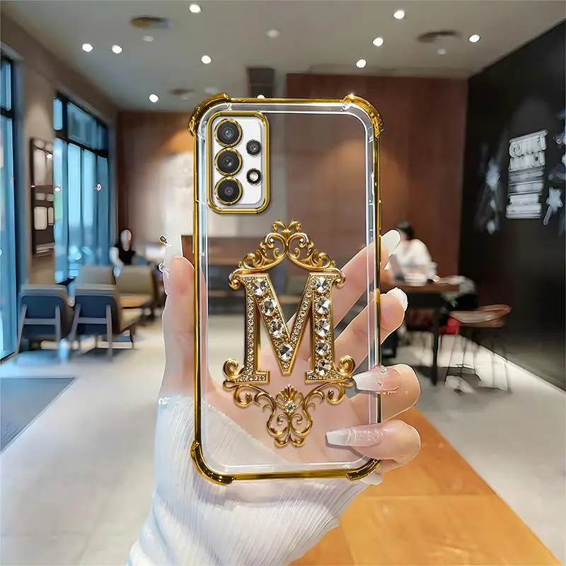 Suitable for [Galaxy A32 5g] high-end phone case🥰，Features a premium-look printed design—not actual 3D diamond studs，Choose from any of the 26 letters. YM99