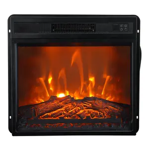 PARROT UNCLE 24" Insert Black Electric Fireplace with Remote Control Adjustable Heating Temperature Portable Heater Warmer Heater 1400W LED Technology Christmas Halloween