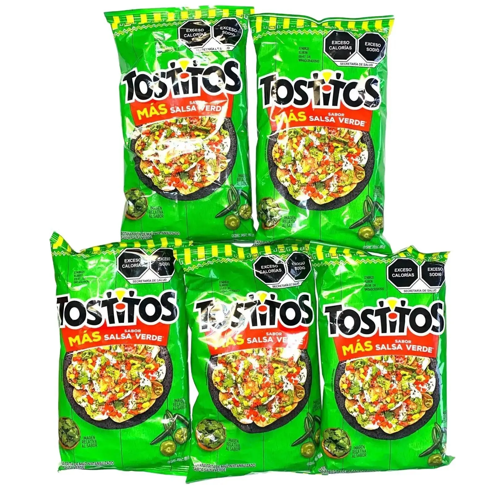 5 - PK Tostitos Salsa Verde - 62 g SABRITAS MEXICANAS - MEXICAN CHIPS - PAPITAS MEXICANAS