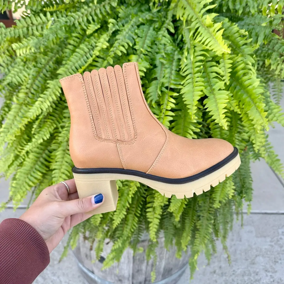 Tan Lug Sole Booties