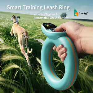 Luckymyth - Dog Training Collar  Leash – 3200ft remote control- built-in light- IP67 waterproof- magnetic charging- 30 static levels + 10 vibration/sound modes-fits dogs 10–120 lbs- integrates both leash and training capabilities-Handles two dogs at once