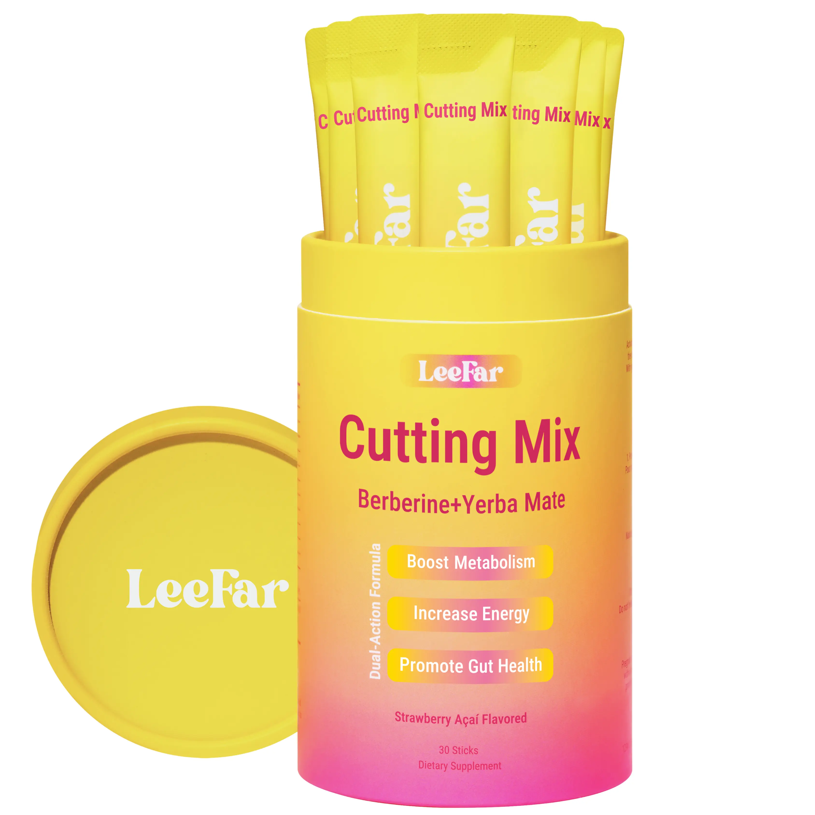 LeeFar Cutting Drink Mix – | Strawberry Açaí Flavor – 30 Servings