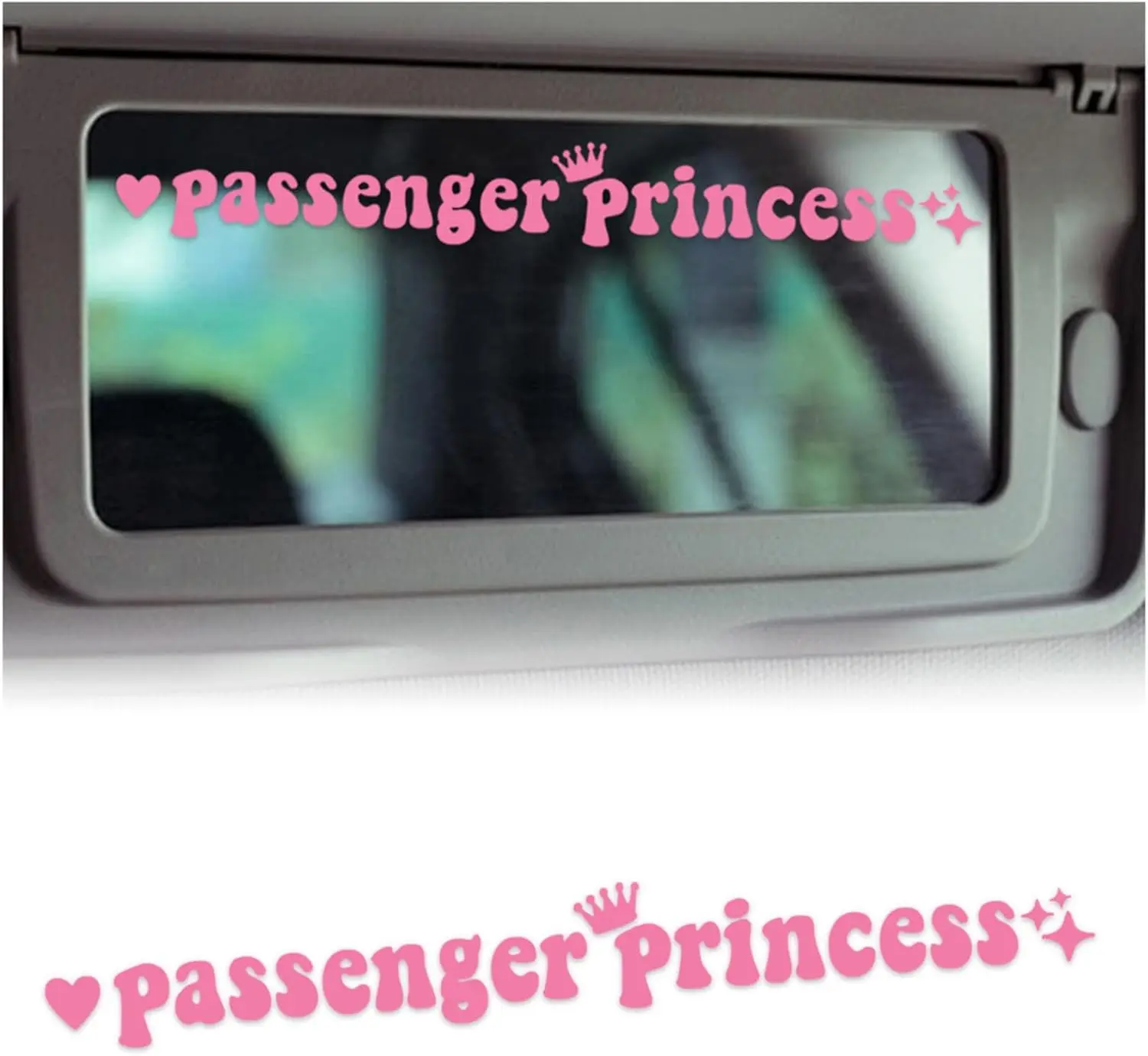 2PCS Passenger Princess Sticker, Funny Rear View Mirror Decal ...