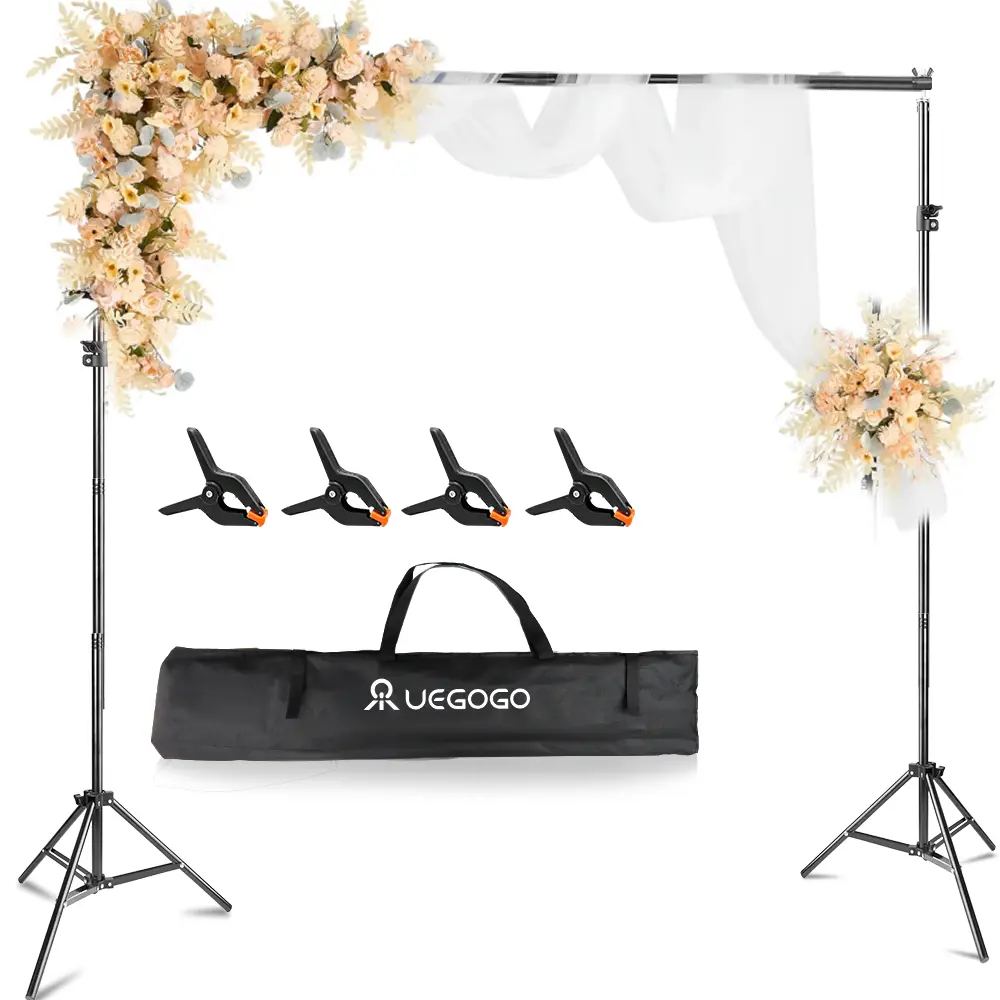 Heavy-Duty 7.5×10 ft Backdrop Stand Set Kit with 10ft Support, 4 Clamps & Portable Carry Bag, Ideal Decor Prop for Parties, Weddings, Photo Studios & Banners, Solid, 1Set