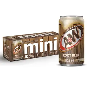 A&W Root Beer Soda Pop, 7.5 fl oz, 10 Pack Cans
