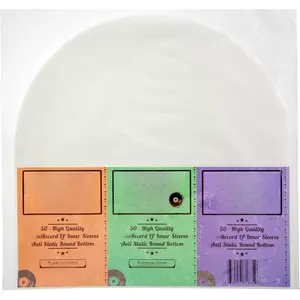 50 LP Inner Sleeves Anti Static Round Bottom 33 RPM 12" Vinyl Record Provide Your Collection with The Proper Protection - Invest In