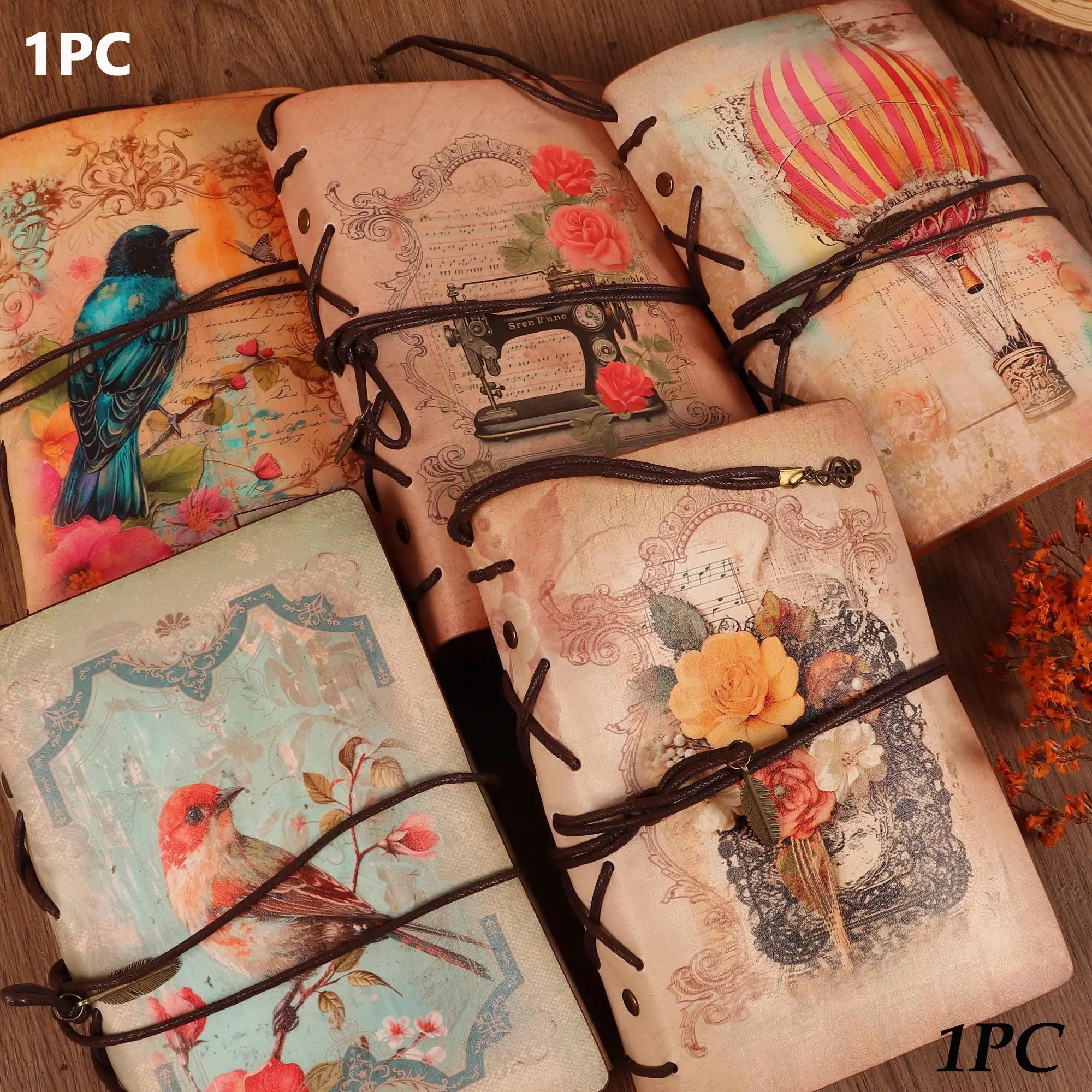 Random Vintage Notebook, 1 Count Waterproof Cowhide Writable Journal Notebook with 2 Sheets Stickers, Journals for Writing, Stationery, Perfect for Bullet Journals, Art Crafts, Scrapbooking, Travel Diary Notebook