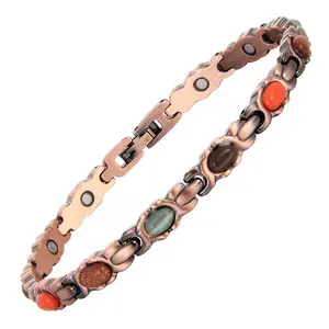1pc Turquoise Magnetic Bracelets, Copper Bracelets,Bracelets for Jewelry Gift with Adjustable Sizing Tool