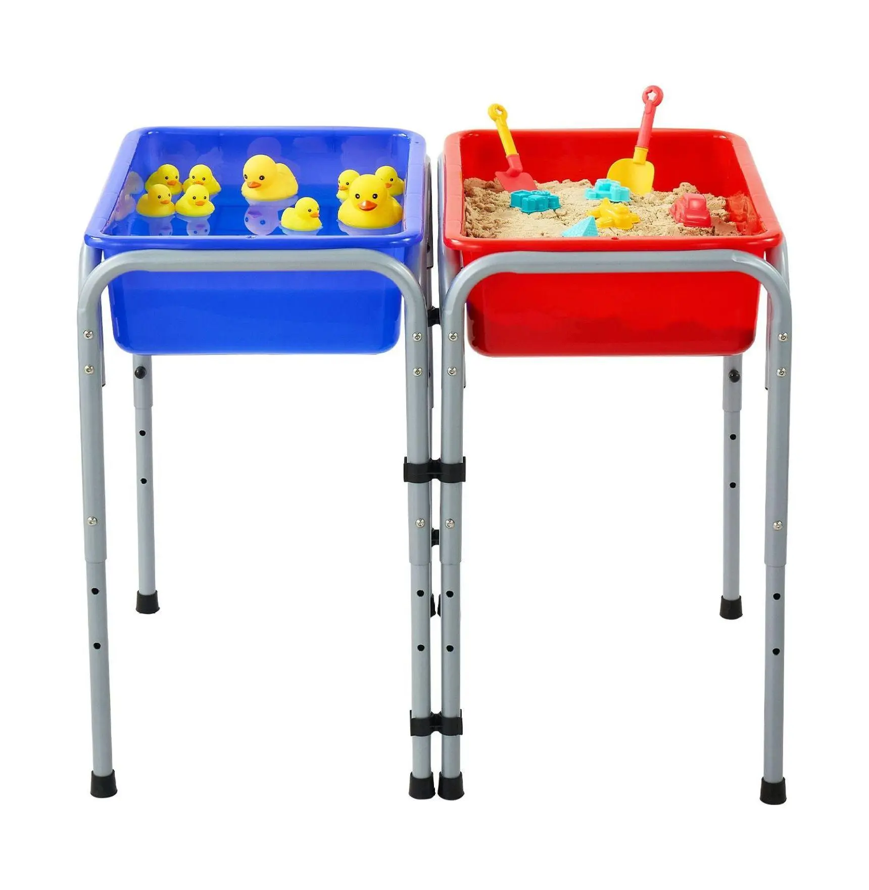 Sensory Table for Toddlers 2-Station Sand & Water Table - Adjustable Height, Detachable Bins, Non-Slip Feet, Carbon Steel Frame - for Preschool & Playroom Default