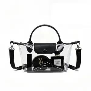 Women’s transparent crossbody small bag; multifunctional everyday crossbody bag; transparent dumpling bag; summer mini handbag; five-season clear bag for home use; small crossbody purse approved for stadium use; handbags for concerts and sports events; wo
