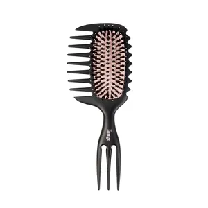 L'ANGE HAIR - TriWave Curl Brush, 3-in-1 Volumizing Curl Brush, All Hair Types, Boar Bristles, Detangler Brush, Curling Brush L'ANGE HAIR - TriWave Curl Brush, 3-in-1 Volumizing Curl Brush, All Hair Types, Boar Bristles, Detangler Brush, Curling Brush