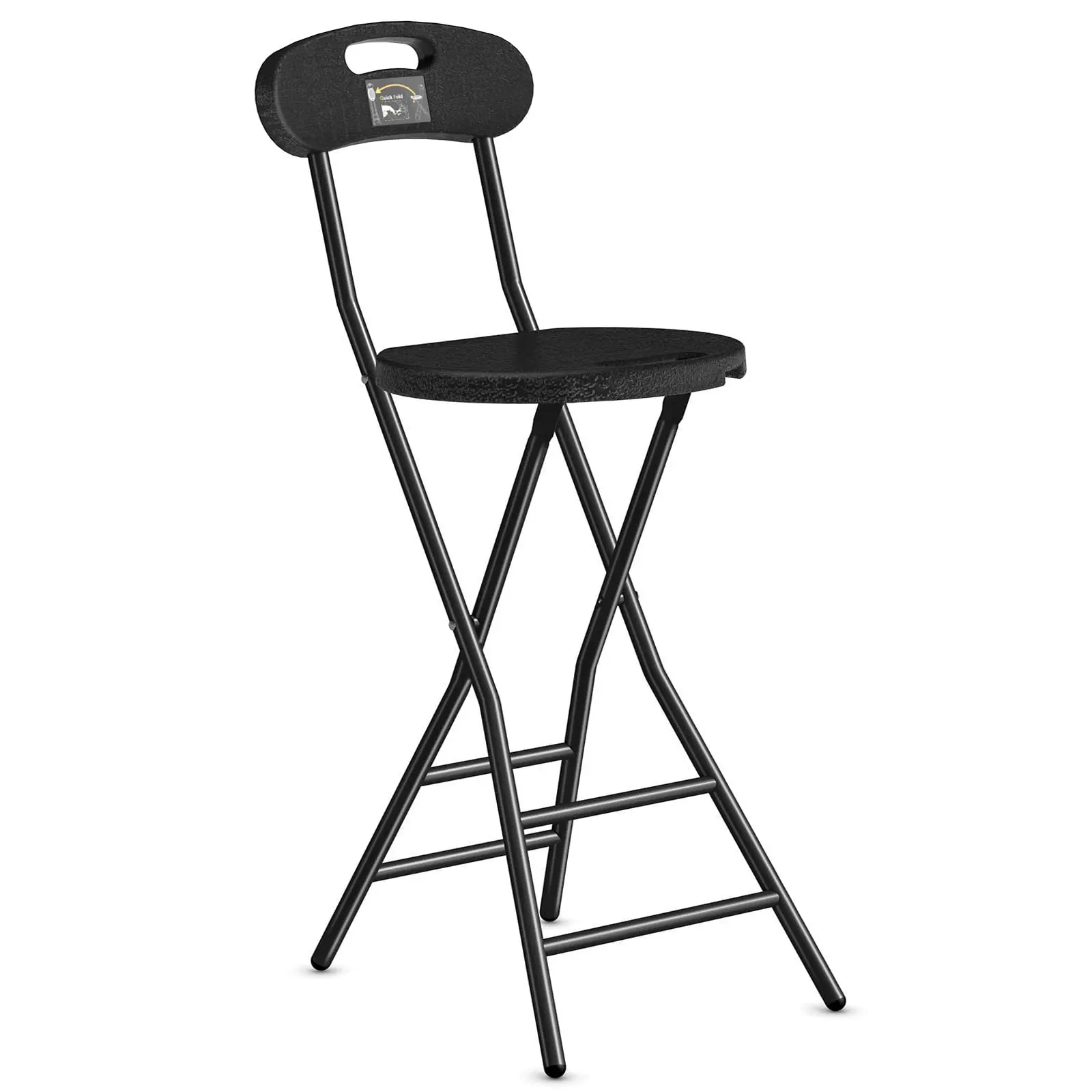 Rfiver Folding Stool, 1 Pack 24 inch Folding Bar Stool with Backrest and Handle Rfiver Folding Stool, 1 Pack 24 inch Folding Bar Stool with Backrest and Handle