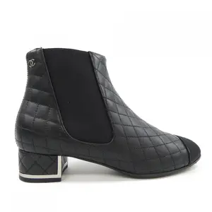 Pre-owned CHANEL Calfskin Small Leather Goods Short Boots