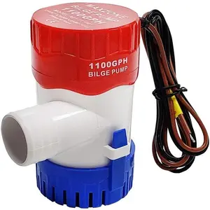 Submersible Boat Bilge Water Pump 12v 1100gph Non- Automatic Marine Bilge Pump for Ponds, Pools, Spas Silent, Boat Caravan RV Submersible