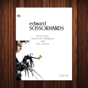 Edward Scissorhands Movie Script Reprint Full Screenplay Full Script
