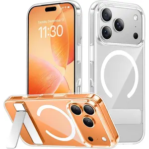 Magnetic for iPhone 17 Pro Max Case,with [3 Stand Ways] [Military Grade Drop Protection] with Invisible Stand Shockproof Slim Case for iPhone 17 Pro Max 6.9",Clear