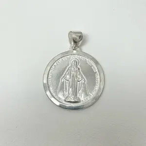Sterling Silver 925 Miraculous Medal Pendant La Milagrosa