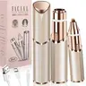 Women's 2-in-1 Rechargeable Lighted Electric Eyebrow Shaper-Facial Shaver - EU Type Cordless Hypoallergenic Painless Tool, Daily Shaving Tool for Adults' Face Peach Fuzz, Lip & Eye Grooming Single Item