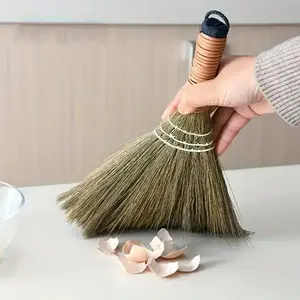 Handmade Broom, Small Dust Broom, Household Cleaning Tool for Housekeeping Service Office Hotel