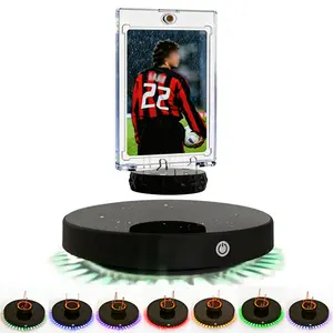 MAGECMOON Magnetic Levitation Photo Frame - Floating LED Starry Sky Gradient Display Screen suitable for collectible cards family and couple photos 360° rotation home and office decoration  Mother's Daygift