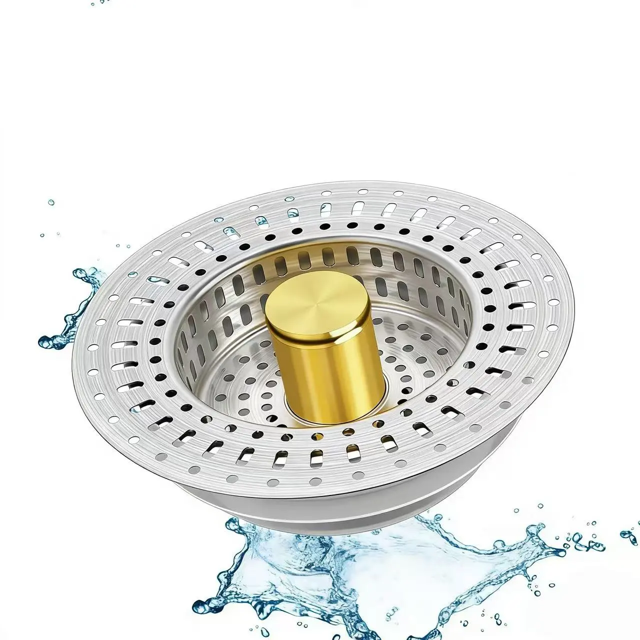 Kitchen sink filter screen made of stainless steel, kitchen food collector cap - automatic activation type, kitchen sink plug and drain plug, drain cover plug filter, kitchen sink filter screen, sink filter basket