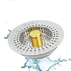 Kitchen sink filter screen made of stainless steel, kitchen food collector cap - automatic activation type, kitchen sink plug and drain plug, drain cover plug filter, kitchen sink filter screen, sink filter basket