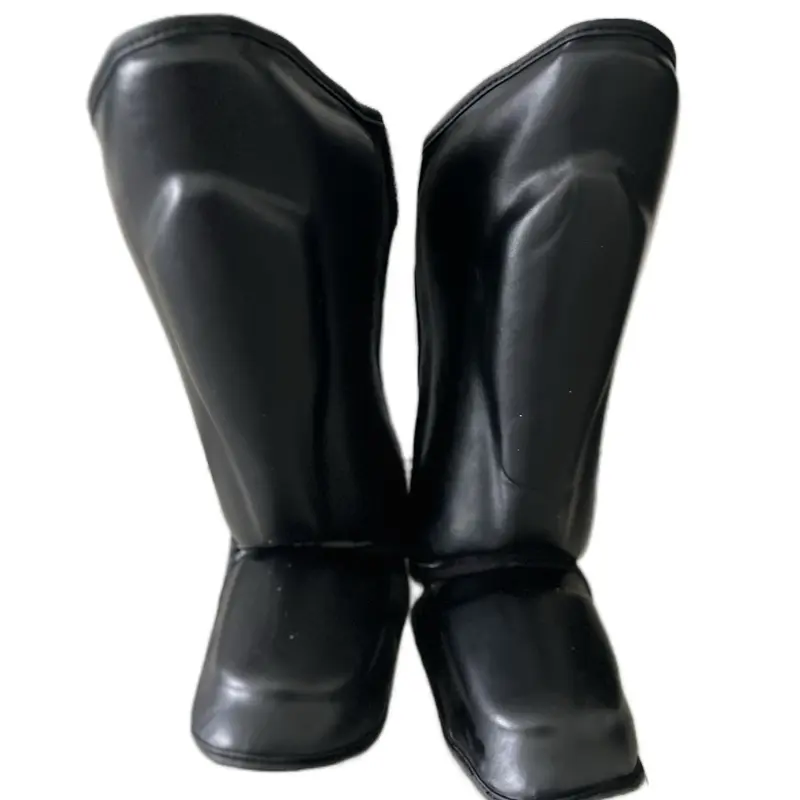 Knockout Shin Guards, High Support PU Leather Protective Gear with Instep Pad & Adjustable Velcro Strap for Unisex MMA, Muay Thai & Sparring, Martial Arts Training Equipment, Full Cover, Leather Shin Guards, Adjustable Guards Protective Gear, X/S, Sports