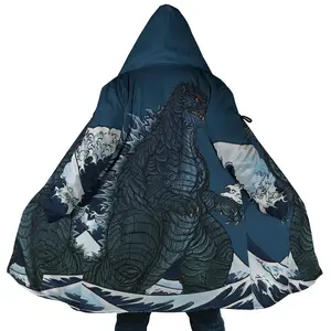 Godzilla Cloak Coat, Cartoon Movie Men's Women's Hooded Coat, Fleece Jackets Coats, Gift For Men And Women