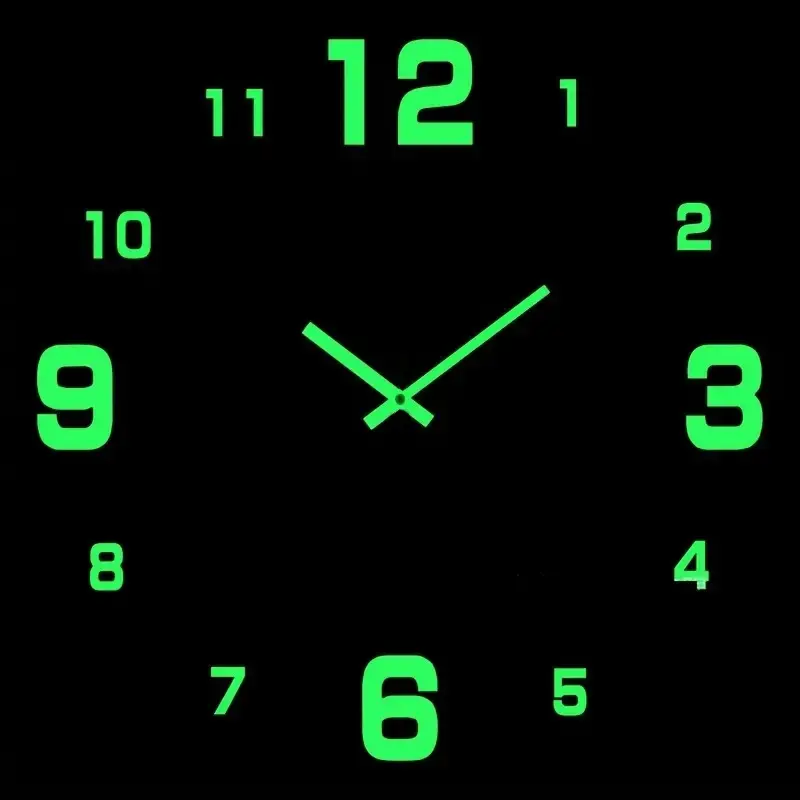Large Size Digital Wall Clock, 1 Count Battery Powered Silent Operation Wall Clock, Luminous Wall Clock for Living Room & Bedroom, Decorative Clock, Decor (The Luminous Style Only Emits Light in Dark Environments)