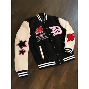 Men's Varsity Jacket Color Block Graphic Long Sleeve Streetwear Y2k Baseball Jacket