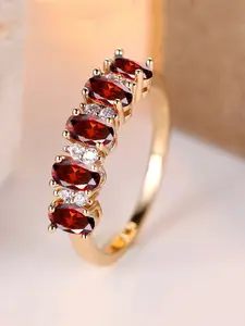 Elegant Women's Band Ring with Metal Coating and Imitation Crystal Inlay, Stackable Engagement Party Ring Design, Perfect for Parties, Birthdays, Dates, Statement Rings, Jewelry Rings