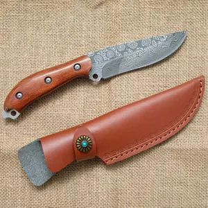 Handmade Fixed Blade Outdoor Knife with Leather Sheath | Full Tang Camping & Survival Tool