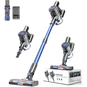 Cordless Vacuum Cleaner, Stick Vacuum Cordless Rechargeable with Power Suction, Up to 40-Min Runtime, Lightweight Vacuum Cleaners for , Hardwood Floor,,Carpets,Tile(Blue)