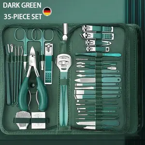 7-35 Piece Nail Care Set: Professional Stainless Steel Nail Care Set with Travel Case | Manicure Set with Nail Clippers, Cuticle Scissors, and Nail File | Pedicure Tools for Home and Travel Manicure Kit